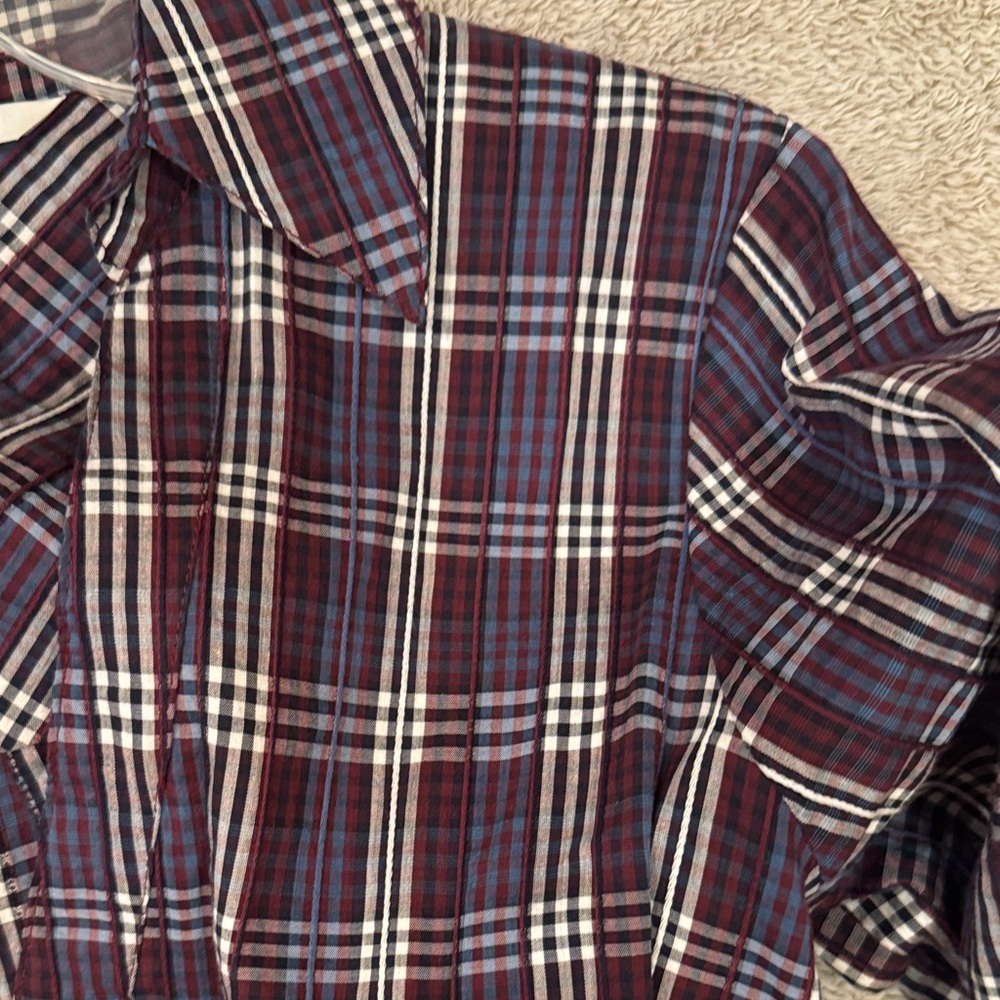 Veronica Beard Navy Checkered Long Sleeve Dress - Picture 3 of 4